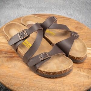 Viking Sandals Womens Sz 41 EU 10.5-11 US Slip On Flip Flops Brown Leather
